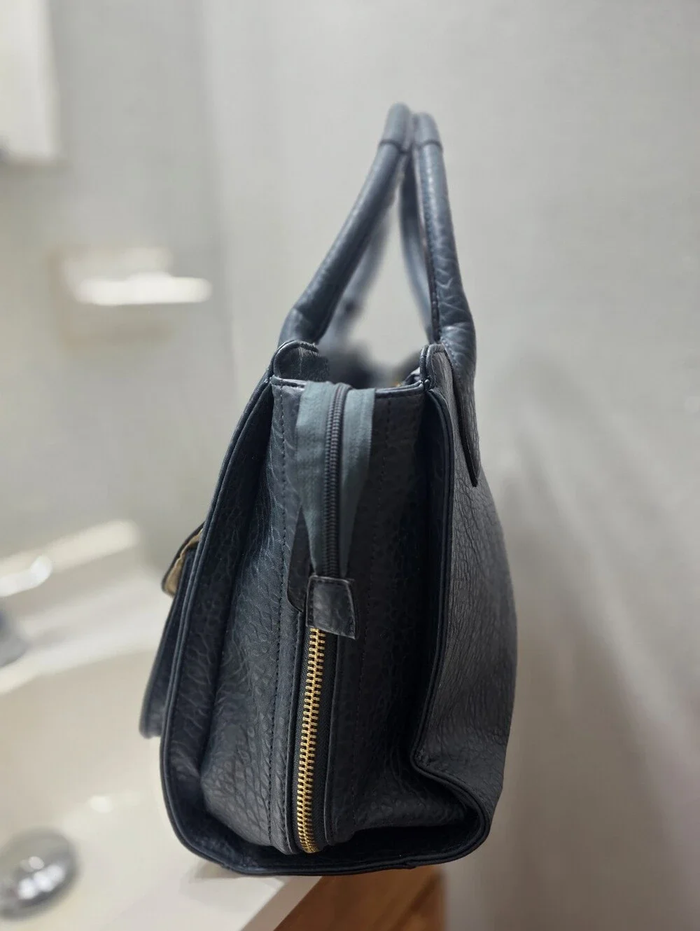 Women’s Greenish Blue Structured Satchel Handbag